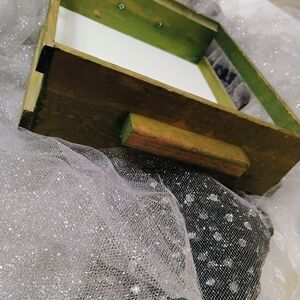 Vintage Green Wooden Display Tray